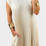 Manuela Dress Sleeveless with Pleats and High-Waisted