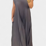 Manuela Dress Sleeveless with Pleats and High-Waisted