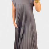 Manuela Dress Sleeveless with Pleats and High-Waisted