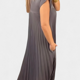 Manuela Dress Sleeveless with Pleats and High-Waisted