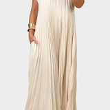 Manuela Dress Sleeveless with Pleats and High-Waisted