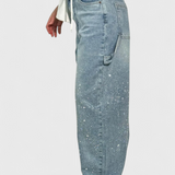 Dariya Jeans Cargo Balloon with Brillo and Aplicaciones of Rhinestones