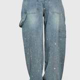Dariya Jeans Cargo Balloon with Brillo and Aplicaciones of Rhinestones