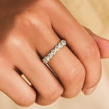 Anillo adjustable of plata and esmaltes pintados a hand with margaritas
