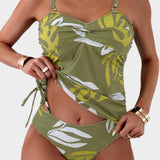EustaquiaTM | Swimsuit One-Piece tropical with detail of drawstring