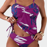 EustaquiaTM | Swimsuit One-Piece tropical with detail of drawstring