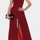 Nadia Jumpsuit Elegant Sleeveless with Transparencia Front