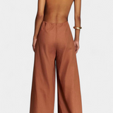 Belen Jumpsuit Halter Wide-Leg with Drape Radiante