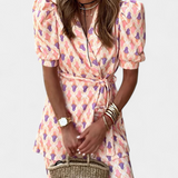 Araceli Set Print with Blazer and Trousers Acampanado