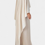 Jane Dress Maxi of High Neck with Pleats and Sleeves of Ruffle