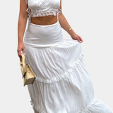 Ilys Set Romantic of Top with Lace and Skirt Long Voluminosa