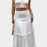 Ilys Set Romantic of Top with Lace and Skirt Long Voluminosa