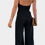 Jessica Mono Halter Cruzado Backless and wide-leg
