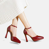 LuciaTM | Heel of Piel with Bico Fine and Strap in the Ankle