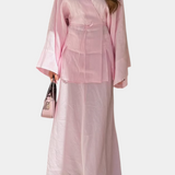Zelda Set with a Shirt V-neckline and Skirt with Slit