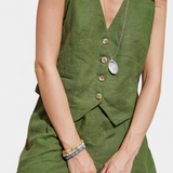 Jennifer Set Vest and Trousers Short of Linen Cotton
