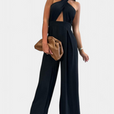 Jessica Mono Halter Cruzado Backless and wide-leg
