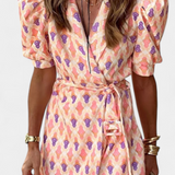 Araceli Set Print with Blazer and Trousers Acampanado