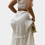 Ilys Set Romantic of Top with Lace and Skirt Long Voluminosa