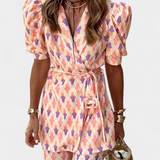 Araceli Set Print with Blazer and Trousers Acampanado