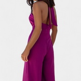 Jessica Mono Halter Cruzado Backless and wide-leg