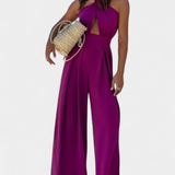 Jessica Mono Halter Cruzado Backless and wide-leg