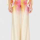 Sybella Two-Piece Set with Off-Shoulder and Wide-Leg Trousers Prints