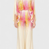 Sybella Two-Piece Set with Off-Shoulder and Wide-Leg Trousers Prints
