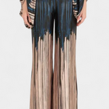 Sybella Two-Piece Set with Off-Shoulder and Wide-Leg Trousers Prints