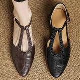 Mercedes™ | Bailarina Mary Jane with Tira T and Texture Cocodrilo