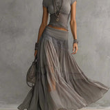 Eulalia™ | Set with Lace and Skirt Pleated