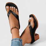 BernardaTM | Sandal of Heel Block with Strap between Dedos
