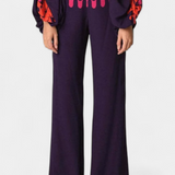 Sybella Two-Piece Set with Off-Shoulder and Wide-Leg Trousers Prints