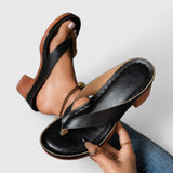 BernardaTM | Sandal of Heel Block with Strap between Dedos