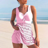 Eufrasia™ | Swimsuit with crochet skirt and crossover neckline