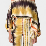 Sybella Two-Piece Set with Off-Shoulder and Wide-Leg Trousers Prints