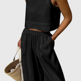 Avelina Minimalist Set in Cotton and Linen Lightweight