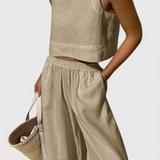 Avelina Minimalist Set in Cotton and Linen Lightweight