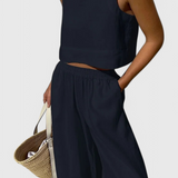 Avelina Minimalist Set in Cotton and Linen Lightweight