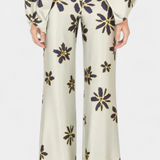 Sybella Two-Piece Set with Off-Shoulder and Wide-Leg Trousers Prints