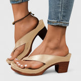 BernardaTM | Sandal of Heel Block with Strap between Dedos