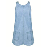 Honorata™ | Dress vaquero Sleeveless with franzido