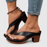 BernardaTM | Sandal of Heel Block with Strap between Dedos