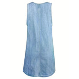 Honorata™ | Dress vaquero Sleeveless with franzido