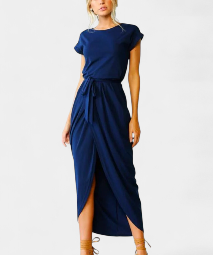Clarissa Dress Midi Envolvente with Side Slit