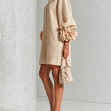 Marisela™ | Dress Short with Puños of Flores