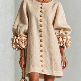 Marisela™ | Dress Short with Puños of Flores