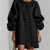 Marisela™ | Dress Short with Puños of Flores