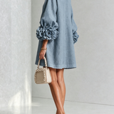 Marisela™ | Dress Short with Puños of Flores