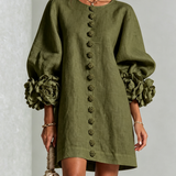 Marisela™ | Dress Short with Puños of Flores